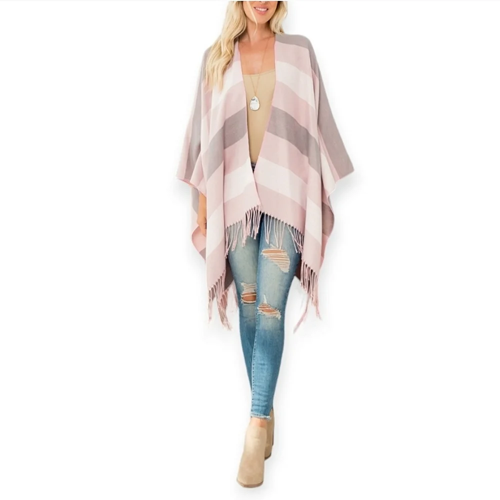 Sweater Wrap With Fringe